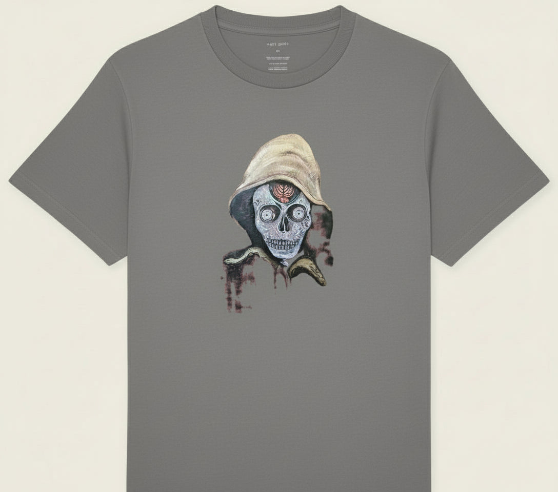 unisex cotton t shirt, original skull artwork